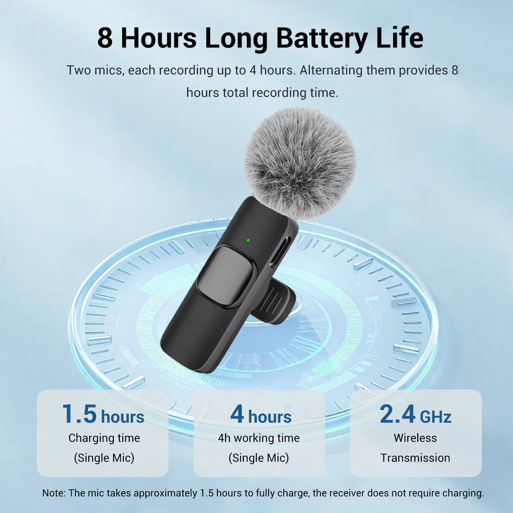 Professional Wireless Lavalier Microphone Type-C Port
