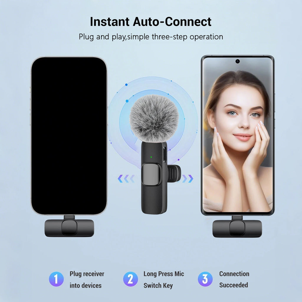 Professional Wireless Lavalier Microphone Type-C Port