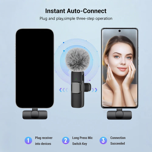 Professional Wireless Lavalier Microphone Type-C Port