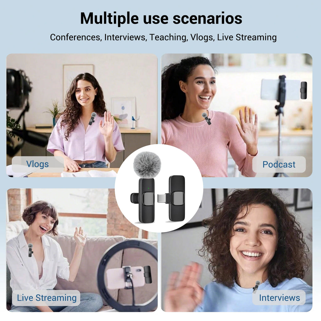 Professional Wireless Lavalier Microphone Type-C Port